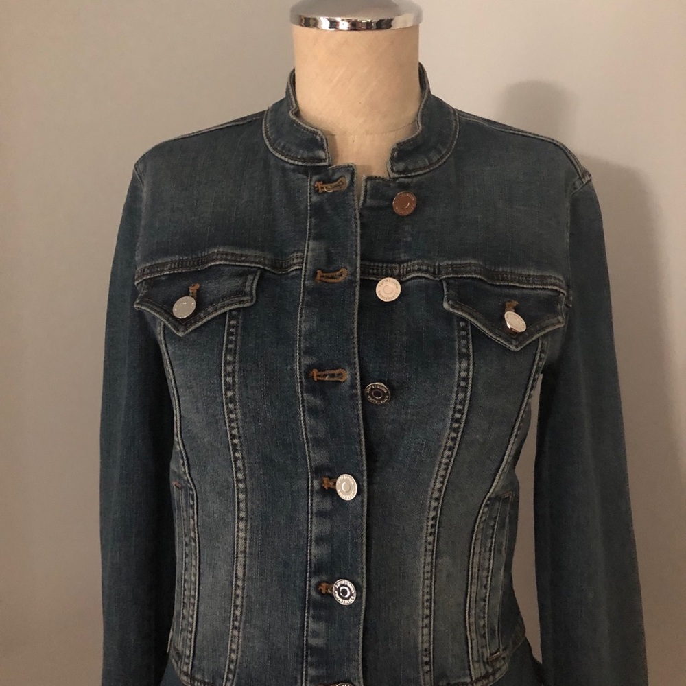 WHBM LONG SLEEVE NOVELTY DENIM JACKET - Picture 3 of 15